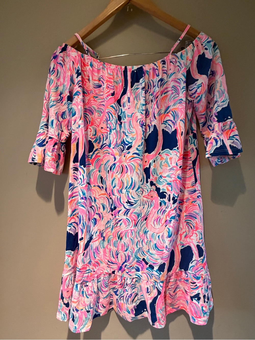 Lilly Pulitzer Girls Jaci Flamingo Dress XL (12-14)
